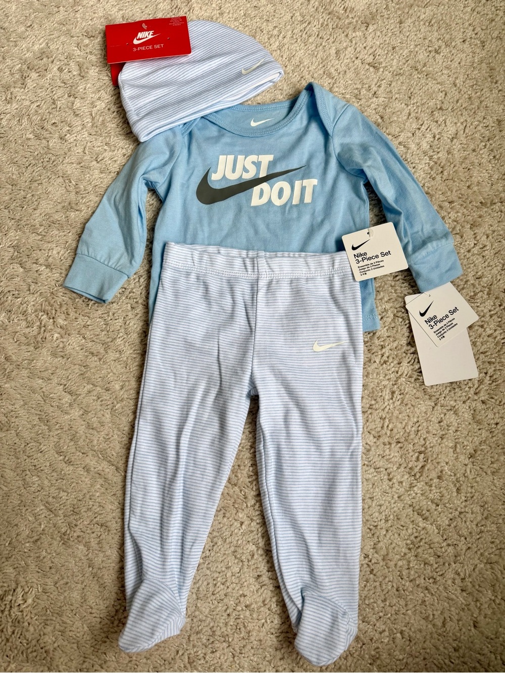 Nike Baby 3 Piece Set - Baby Blue/White